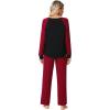 imageWiWi Viscose from Bamboo Pajama Set for Women 2 Pieces Long Sleeve Loungwear Soft Sleepwear Loose Comfy Pj Sets Pockets SXXLAblackWine Red