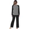 imageWiWi Viscose from Bamboo Pajama Set for Women 2 Pieces Long Sleeve Loungwear Soft Sleepwear Loose Comfy Pj Sets Pockets SXXLAdark Heather GreyBlack