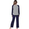 imageWiWi Viscose from Bamboo Pajama Set for Women 2 Pieces Long Sleeve Loungwear Soft Sleepwear Loose Comfy Pj Sets Pockets SXXLAheather GreyNavy