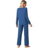 imageWiWi Viscose from Bamboo Pajama Set for Women 2 Pieces Long Sleeve Loungwear Soft Sleepwear Loose Comfy Pj Sets Pockets SXXLAprussian Blue