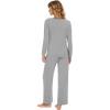 imageWiWi Viscose from Bamboo Pajama Set for Women 2 Pieces Long Sleeve Loungwear Soft Sleepwear Loose Comfy Pj Sets Pockets SXXLBheather Grey