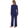 imageWiWi Viscose from Bamboo Pajama Set for Women 2 Pieces Long Sleeve Loungwear Soft Sleepwear Loose Comfy Pj Sets Pockets SXXLBnavy