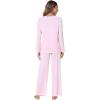 imageWiWi Viscose from Bamboo Pajama Set for Women 2 Pieces Long Sleeve Loungwear Soft Sleepwear Loose Comfy Pj Sets Pockets SXXLBpink