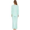 imageWiWi Viscose from Bamboo Pajamas Set for Women Soft Long Sleeve Pj Sleepwear Knit Jammies Pants Lounge Sets Loungewear SXXLAaqua
