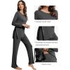 imageWiWi Viscose from Bamboo Pajamas Set for Women Soft Long Sleeve Pj Sleepwear Knit Jammies Pants Lounge Sets Loungewear SXXLAcharcoal Heather