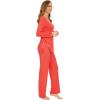 imageWiWi Viscose from Bamboo Pajamas Set for Women Soft Long Sleeve Pj Sleepwear Knit Jammies Pants Lounge Sets Loungewear SXXLAcoral