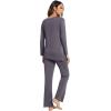 imageWiWi Viscose from Bamboo Pajamas Set for Women Soft Long Sleeve Pj Sleepwear Knit Jammies Pants Lounge Sets Loungewear SXXLAdark Grey