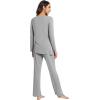 imageWiWi Viscose from Bamboo Pajamas Set for Women Soft Long Sleeve Pj Sleepwear Knit Jammies Pants Lounge Sets Loungewear SXXLAheather Grey