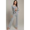 imageWiWi Viscose from Bamboo Pajamas Set for Women Soft Long Sleeve Pj Sleepwear Knit Jammies Pants Lounge Sets Loungewear SXXLAheather Grey
