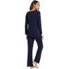 imageWiWi Viscose from Bamboo Pajamas Set for Women Soft Long Sleeve Pj Sleepwear Knit Jammies Pants Lounge Sets Loungewear SXXLAnavy