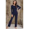 imageWiWi Viscose from Bamboo Pajamas Set for Women Soft Long Sleeve Pj Sleepwear Knit Jammies Pants Lounge Sets Loungewear SXXLAnavy