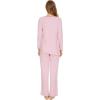 imageWiWi Viscose from Bamboo Pajamas Set for Women Soft Long Sleeve Pj Sleepwear Knit Jammies Pants Lounge Sets Loungewear SXXLApink