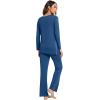 imageWiWi Viscose from Bamboo Pajamas Set for Women Soft Long Sleeve Pj Sleepwear Knit Jammies Pants Lounge Sets Loungewear SXXLAprussian Blue