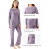 imageWiWi Viscose from Bamboo Pajamas Set for Women Soft Long Sleeve Pj Sleepwear Knit Jammies Pants Lounge Sets Loungewear SXXLAviolet