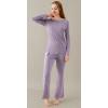imageWiWi Viscose from Bamboo Pajamas Set for Women Soft Long Sleeve Pj Sleepwear Knit Jammies Pants Lounge Sets Loungewear SXXLAviolet