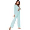 imageWiWi Viscose from Bamboo Pajamas Set for Women Soft Long Sleeve Pj Sleepwear Knit Jammies Pants Lounge Sets Loungewear SXXLBaqua