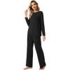 imageWiWi Viscose from Bamboo Pajamas Set for Women Soft Long Sleeve Pj Sleepwear Knit Jammies Pants Lounge Sets Loungewear SXXLBblack
