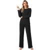 imageWiWi Viscose from Bamboo Pajamas Set for Women Soft Long Sleeve Pj Sleepwear Knit Jammies Pants Lounge Sets Loungewear SXXLBblack