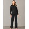 imageWiWi Viscose from Bamboo Pajamas Set for Women Soft Long Sleeve Pj Sleepwear Knit Jammies Pants Lounge Sets Loungewear SXXLBblack