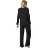 imageWiWi Viscose from Bamboo Pajamas Set for Women Soft Long Sleeve Pj Sleepwear Knit Jammies Pants Lounge Sets Loungewear SXXLBblack
