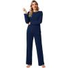 imageWiWi Viscose from Bamboo Pajamas Set for Women Soft Long Sleeve Pj Sleepwear Knit Jammies Pants Lounge Sets Loungewear SXXLBnavy