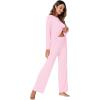 imageWiWi Viscose from Bamboo Pajamas Set for Women Soft Long Sleeve Pj Sleepwear Knit Jammies Pants Lounge Sets Loungewear SXXLBpink