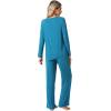 imageWiWi Viscose from Bamboo Pajamas Set for Women Soft Long Sleeve Pj Sleepwear Knit Jammies Pants Lounge Sets Loungewear SXXLBteal Blue