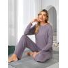 imageWiWi Viscose from Bamboo Pajamas Set for Women Soft Long Sleeve Pj Sleepwear Knit Jammies Pants Lounge Sets Loungewear SXXLBviolet
