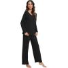 imageWiWi Viscose from Bamboo Pajamas Sets for Women Soft Long Sleeve Sleepwear and Pants Pjs Lounge Set Loungewear SXXLBlack