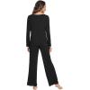 imageWiWi Viscose from Bamboo Pajamas Sets for Women Soft Long Sleeve Sleepwear and Pants Pjs Lounge Set Loungewear SXXLBlack