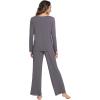 imageWiWi Viscose from Bamboo Pajamas Sets for Women Soft Long Sleeve Sleepwear and Pants Pjs Lounge Set Loungewear SXXLDark Grey