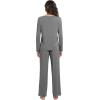 imageWiWi Viscose from Bamboo Pajamas Sets for Women Soft Long Sleeve Sleepwear and Pants Pjs Lounge Set Loungewear SXXLDark Heather Grey
