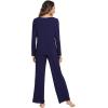 imageWiWi Viscose from Bamboo Pajamas Sets for Women Soft Long Sleeve Sleepwear and Pants Pjs Lounge Set Loungewear SXXLNavy