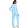 imageWiWi Viscose from Bamboo Pajamas Sets for Women Soft Long Sleeve Sleepwear and Pants Pjs Lounge Set Loungewear SXXLPale Blue