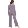 imageWiWi Viscose from Bamboo Pajamas Sets for Women Soft Long Sleeve Sleepwear and Pants Pjs Lounge Set Loungewear SXXLPurplish Grey
