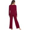 imageWiWi Viscose from Bamboo Pajamas Sets for Women Soft Long Sleeve Sleepwear and Pants Pjs Lounge Set Loungewear SXXLWine
