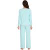 imageWiWi Viscose from Bamboo Pajamas Sets for Women Soft Tops with Pants Sleepwear Vneck Pj Set with Pockets SXXLAqua