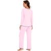 imageWiWi Viscose from Bamboo Pajamas Sets for Women Soft Tops with Pants Sleepwear Vneck Pj Set with Pockets SXXLPink