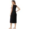 imageWiWi Viscose from Bamboo Tank Nightgown for Women UNeck Summer Sleeveless Sleep Shirts SXXLAblack