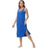 imageWiWi Viscose from Bamboo Tank Nightgown for Women UNeck Summer Sleeveless Sleep Shirts SXXLAbright Blue
