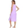 imageWiWi Viscose from Bamboo Tank Nightgown for Women UNeck Summer Sleeveless Sleep Shirts SXXLAlight Purple