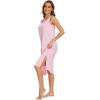 imageWiWi Viscose from Bamboo Tank Nightgown for Women UNeck Summer Sleeveless Sleep Shirts SXXLApink