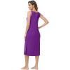 imageWiWi Viscose from Bamboo Tank Nightgown for Women UNeck Summer Sleeveless Sleep Shirts SXXLApurple