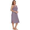 imageWiWi Viscose from Bamboo Tank Nightgown for Women UNeck Summer Sleeveless Sleep Shirts SXXLAviolet