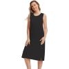 imageWiWi Viscose from Bamboo Tank Nightgown for Women UNeck Summer Sleeveless Sleep Shirts SXXLBblack
