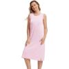 imageWiWi Viscose from Bamboo Tank Nightgown for Women UNeck Summer Sleeveless Sleep Shirts SXXLBpink