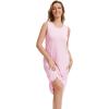imageWiWi Viscose from Bamboo Tank Nightgown for Women UNeck Summer Sleeveless Sleep Shirts SXXLBpink