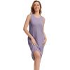 imageWiWi Viscose from Bamboo Tank Nightgown for Women UNeck Summer Sleeveless Sleep Shirts SXXLBviolet