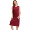 imageWiWi Viscose from Bamboo Tank Nightgown for Women UNeck Summer Sleeveless Sleep Shirts SXXLBwine