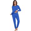 imageWiWi Viscose from Bamboo Womens Long Sleeve Pajama Sets Sleepwear with Jogger Pajamas Pants Soft Lounge Set Loungewear SXXLBright Blue